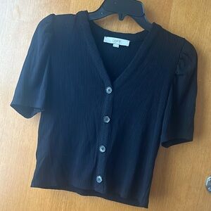 LOFT: Black V-Neck Top